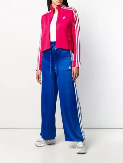 Shop Adidas Originals Embroidered Logo Track Jacket In Pink