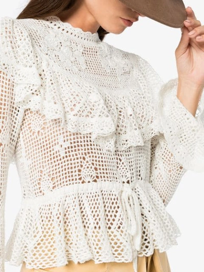 Shop Zimmermann Castile Crochet Motif Top In White