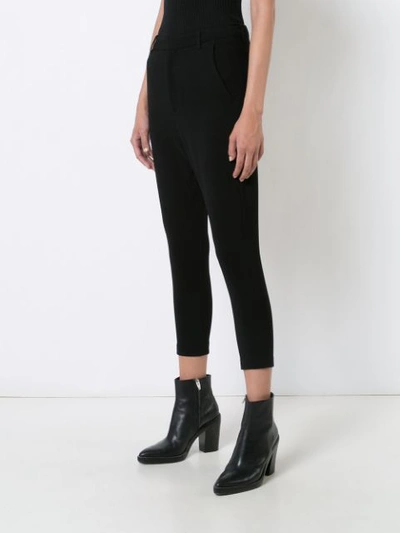 Shop Nili Lotan Cropped Trousers In Black