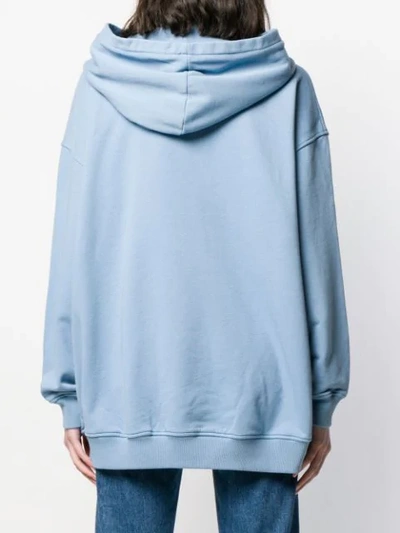 Shop Givenchy Contrast Logo Hoodie In 450 - Sky Blue