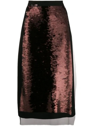 Shop Mcq By Alexander Mcqueen Sequin Panel Skirt In Black