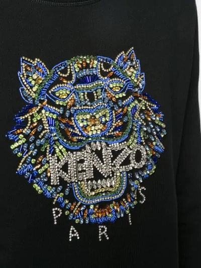 Shop Kenzo Tiger Hand-embroidered Sweatshirt In Black