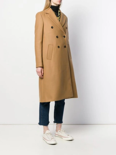 Shop Ps By Paul Smith Double Breasted Coat In Brown