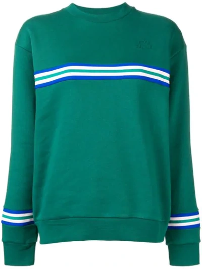 Shop Etre Cecile Être Cécile Striped Sweatshirt - Green