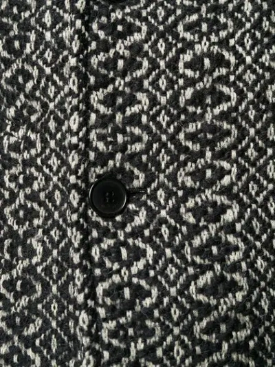 SAINT LAURENT DOUBLE BREASTED KNITTED COAT - 黑色