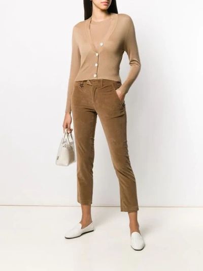 Shop Lorena Antoniazzi Short-sleeved Knit Top In Neutrals