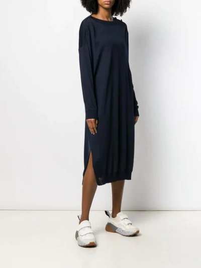 Shop Stella Mccartney Knitted Midi Dress In 4101 Blue