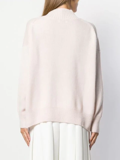 Shop Allude Ribbed Turtle Neck Jumper In Pink