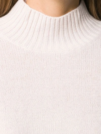 Shop Allude Ribbed Turtle Neck Jumper In Pink