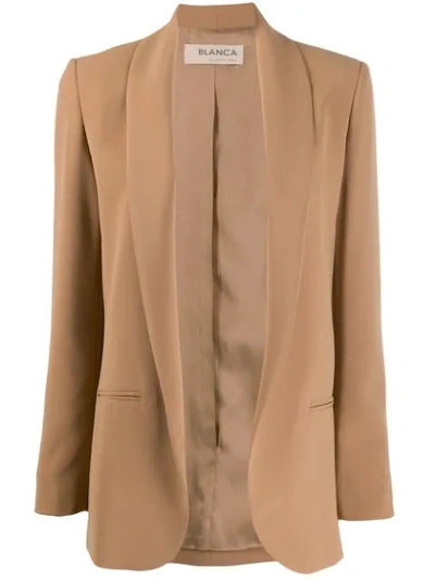 Shop Blanca Open Front Blazer In Neutrals