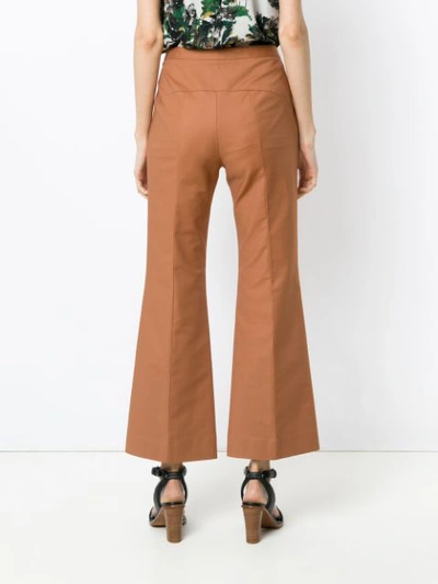 Shop Andrea Marques Flared Trousers In Capuccino