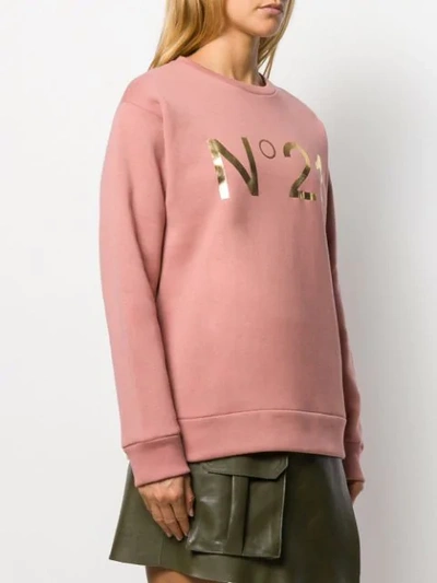 Shop N°21 Logo Print Sweatshirt In Pink