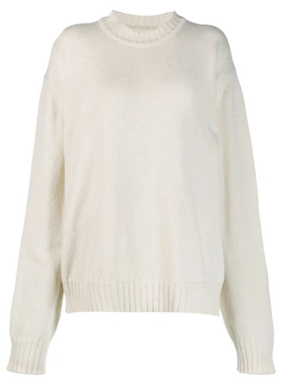 Shop Jil Sander Knitted Jumper In White