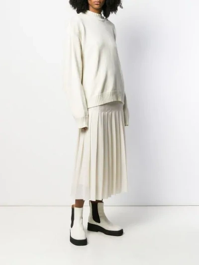 Shop Jil Sander Knitted Jumper In White