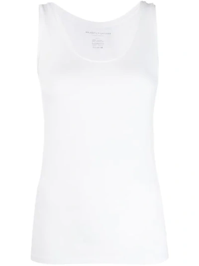 Shop Majestic Plain Vest Top In White