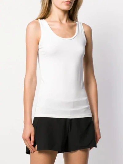 Majestic Scoop Neck Cotton Tank Top In White