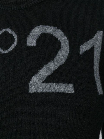 Shop N°21 Nº21 Logo Fitted Sweater - Black