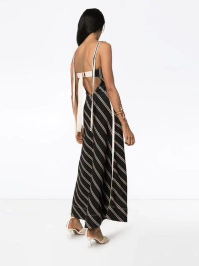 Shop 3x1 Madox Striped Maxi Dress In Black