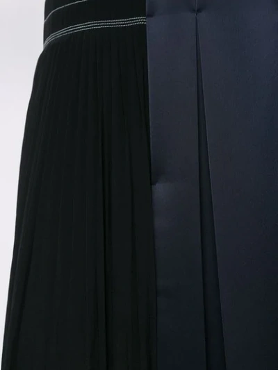 Shop Cedric Charlier Panelled Pleated Skirt In Black