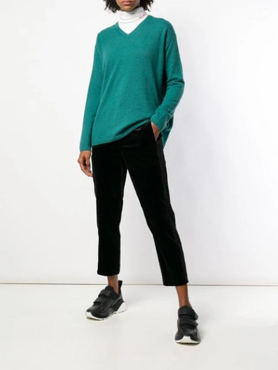 Shop Aspesi V Neck Jumper In Green