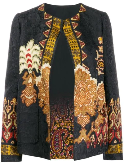 Shop Etro Mixed Print Jacket In Black