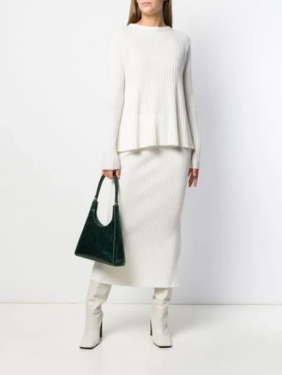 Shop Allude Gerippter Pullover In White