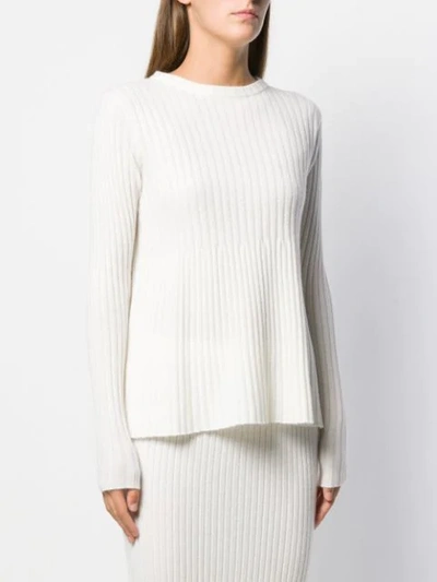 Shop Allude Gerippter Pullover In White