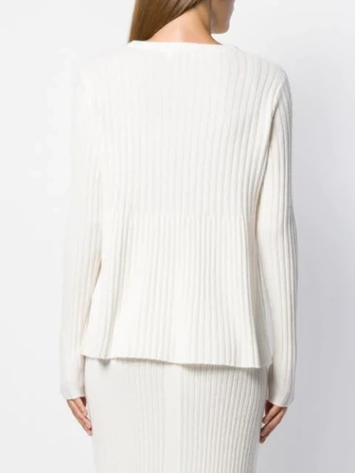 Shop Allude Gerippter Pullover In White