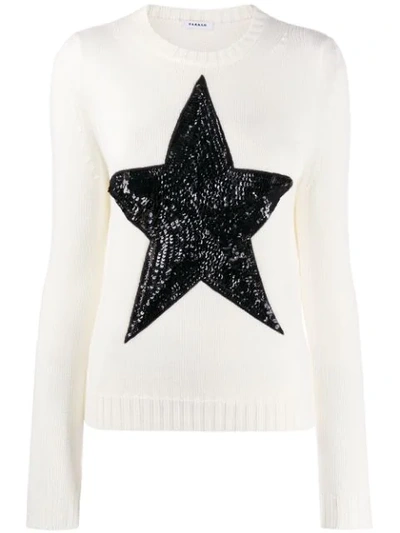 Shop P.a.r.o.s.h Embellished Star Jumper In White