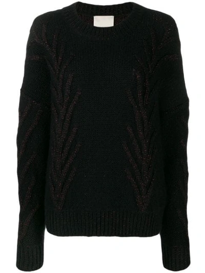 Shop Marco De Vincenzo Glitter Detail Sweater In 099 Black