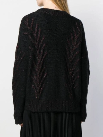 Shop Marco De Vincenzo Glitter Detail Sweater In 099 Black