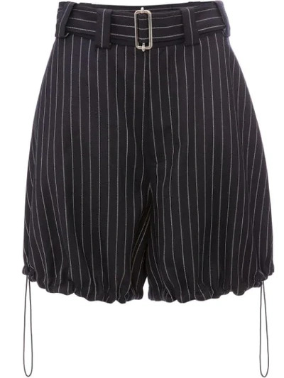 Shop Jw Anderson Pinstriped Balloon Shorts In Blue