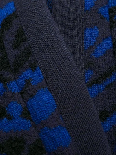 Shop Blumarine Fringed Belted Cardigan In Blue