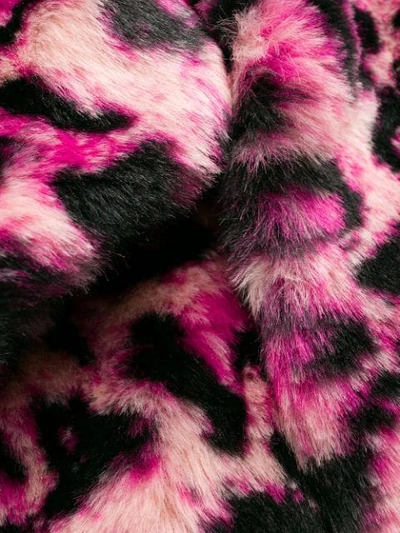 Shop Alberta Ferretti Faux-fur Leopard Coat In Pink