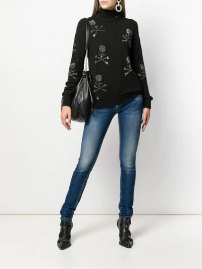 Philipp Plein Statement Slim-fit Jeans In Blue