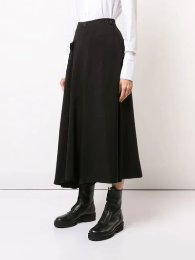 Shop Yohji Yamamoto Wide Leg Culottes - Black
