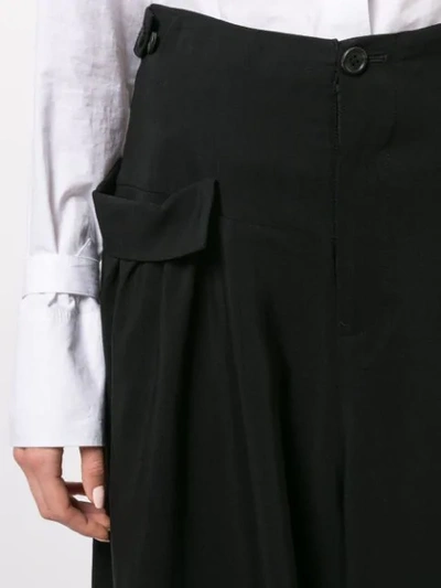 Shop Yohji Yamamoto Wide Leg Culottes - Black