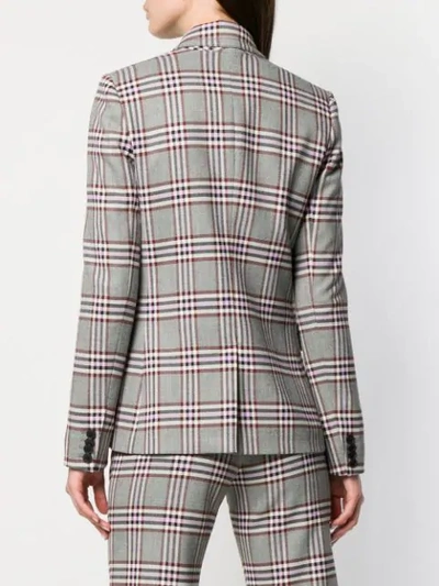 Shop Derek Lam 10 Crosby Plaid Blazer In Grey