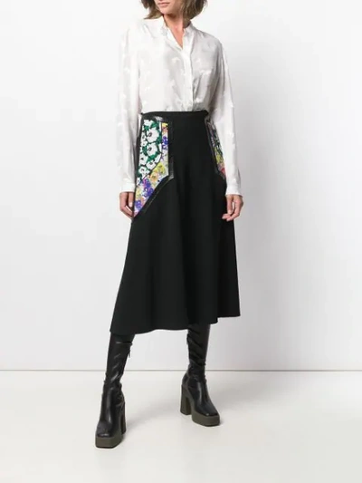 Shop Stella Mccartney Floral Panel Midi Skirt In Black