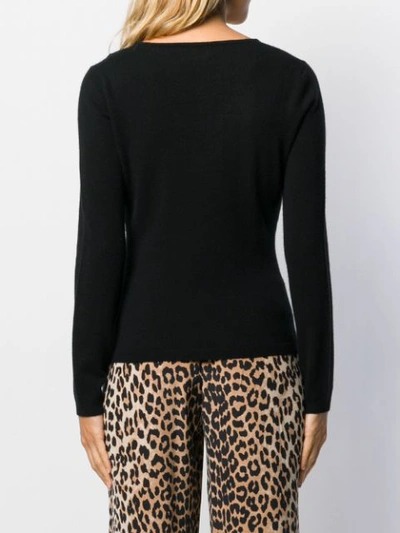 Shop Allude V-neck Sweater In Black