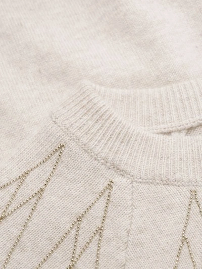 Shop Brunello Cucinelli Embellished Jumper In Neutrals