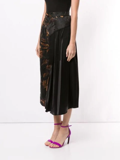 Shop Taller Marmo Medley Floral Asymmetric Skirt In Black