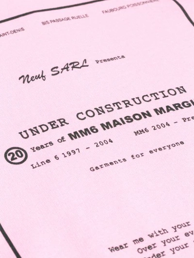 MM6 MAISON MARGIELA UNDER CONSTRUCTION印花全棉连帽衫 - 粉色