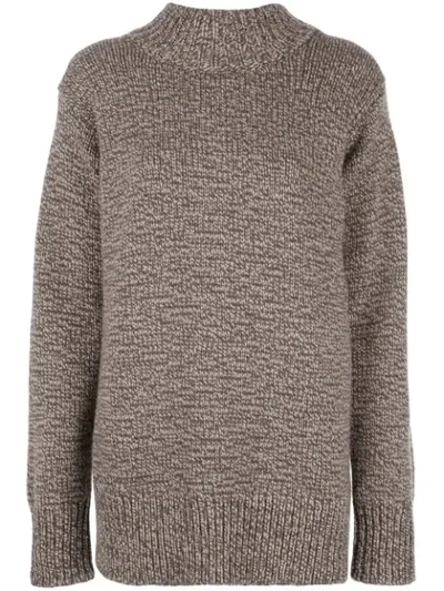 Shop The Row Oversize Crew-neck Cashmere Sweater In Brown