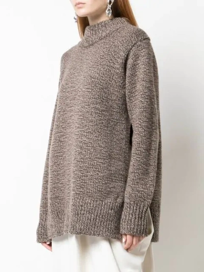 Shop The Row Oversize Crew-neck Cashmere Sweater In Brown