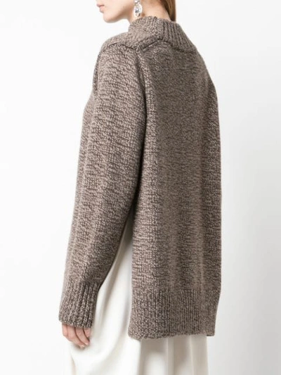 Shop The Row Oversize Crew-neck Cashmere Sweater In Brown