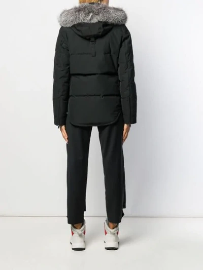Moose Knuckles Hooded Down Parka Coat In Black