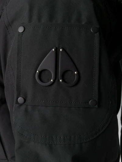 Moose Knuckles Hooded Down Parka Coat In Black