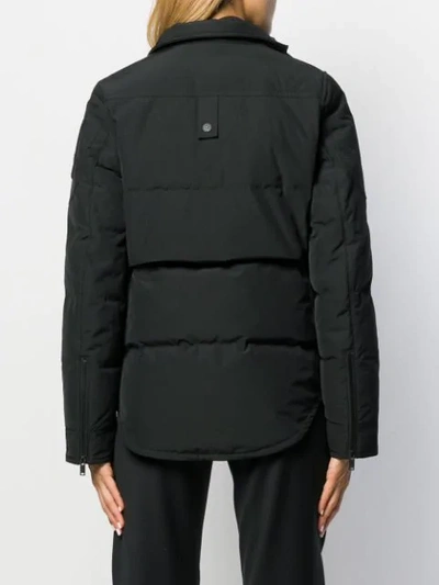 Moose Knuckles Hooded Down Parka Coat In Black