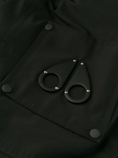 Moose Knuckles Hooded Down Parka Coat In Black